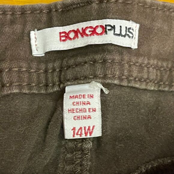 Bongo Plus Brown Low Rise Jeans 14W Y2K Straight Leg - Picture 8 of 10